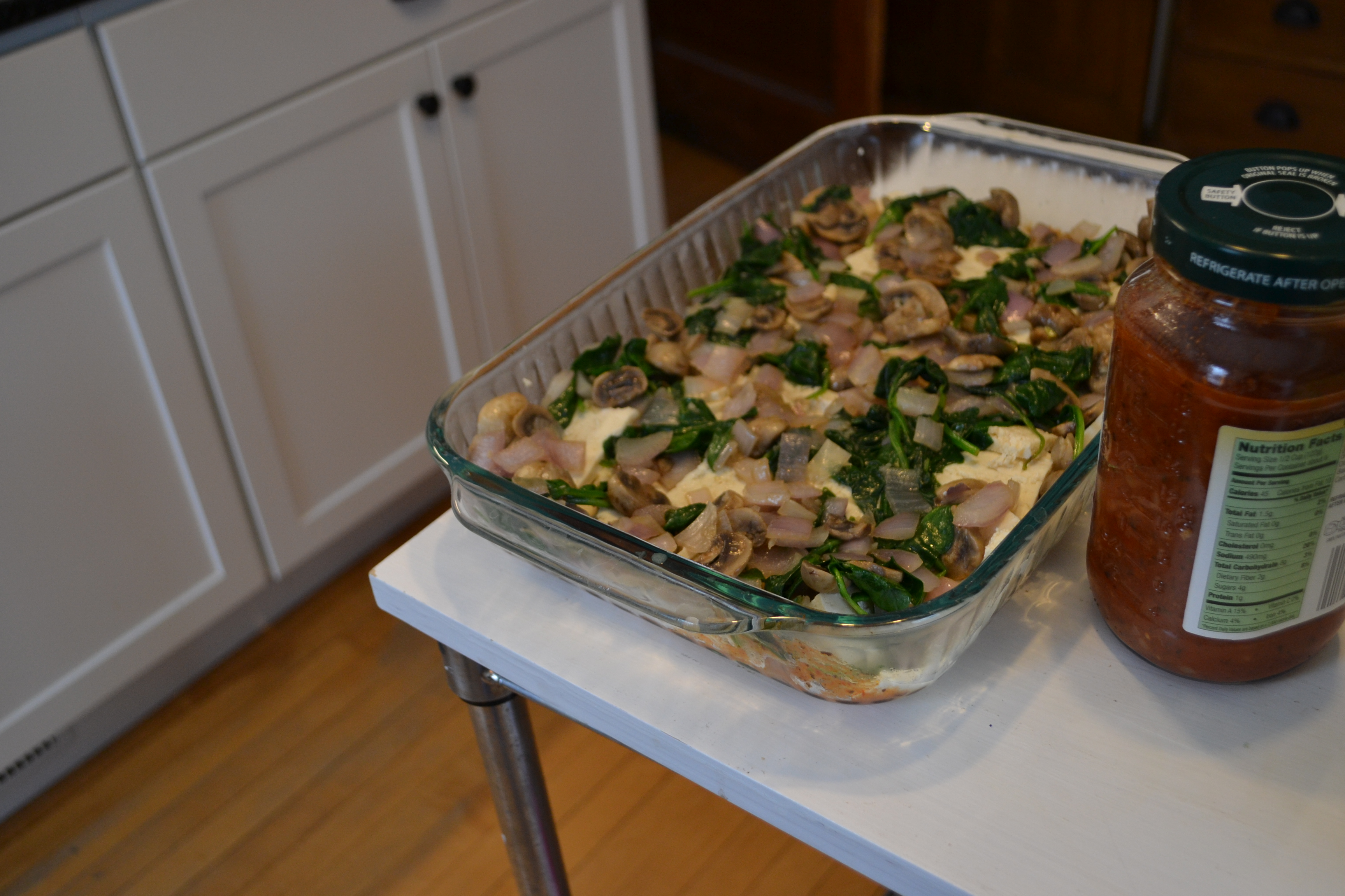 Veggie lasagna in pan